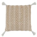 Saro Lifestyle SARO 1054.N20SC 20 in. Square Natural Jute Woven Throw Pillow Cover with Wavy Design 1054.N20SC